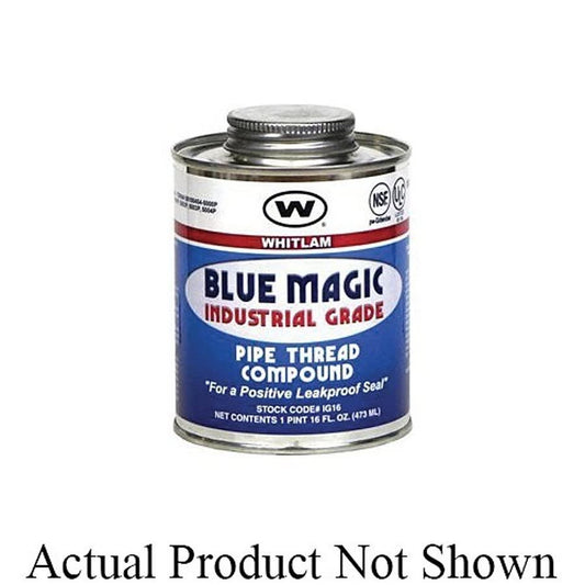 BLUE MAGIC Industrial Grade Thread Sealant, 0.25 pt Brush-In Cap Bottle, Blue