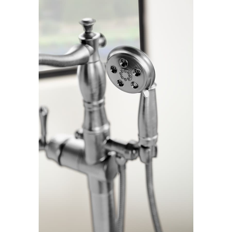 Cassidy Floor Mounted Tub Filler with Integrated Diverter and Hand Shower - Less Rough In