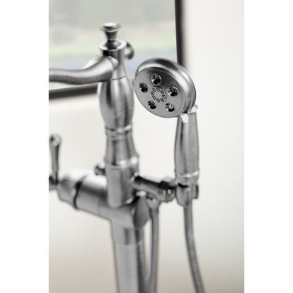 Cassidy Floor Mounted Tub Filler with Integrated Diverter and Hand Shower - Less Rough In