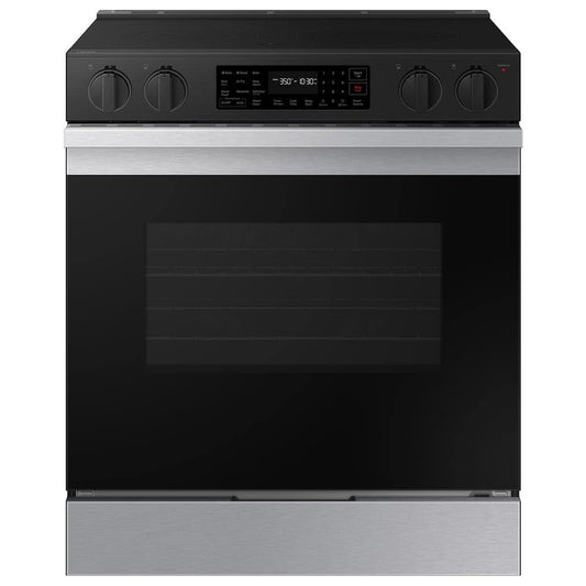 Bespoke 30 in. 6.3 cu.ft. 5 Burner Element Smart Slide-In Electric Range w/ AirFry & Safety Knobs in Stainless Steel