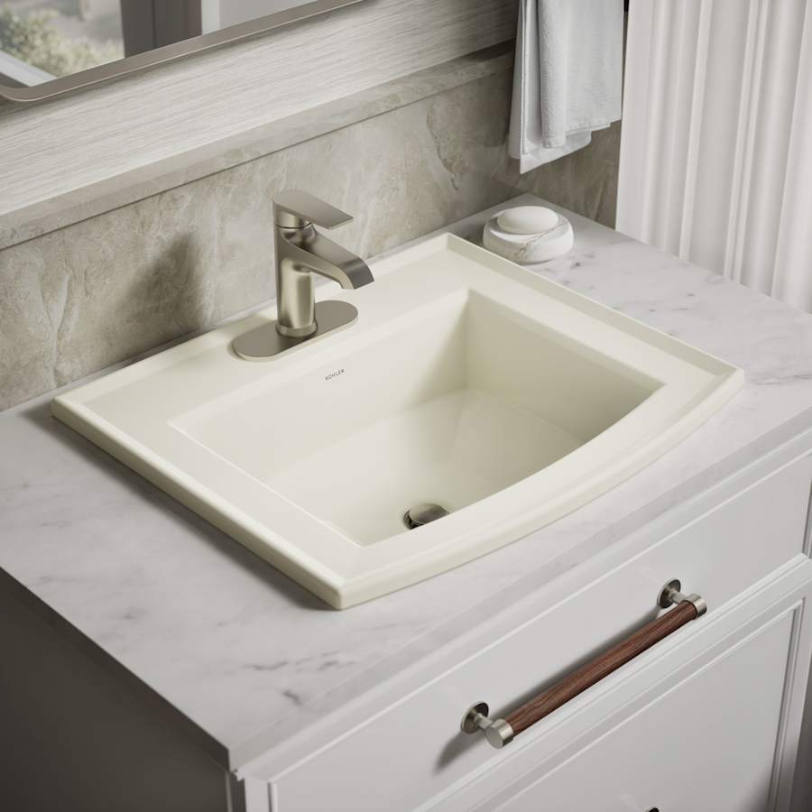 Archer 22-5/8" Drop In Bathroom Sink with 3 Holes Drilled and Overflow