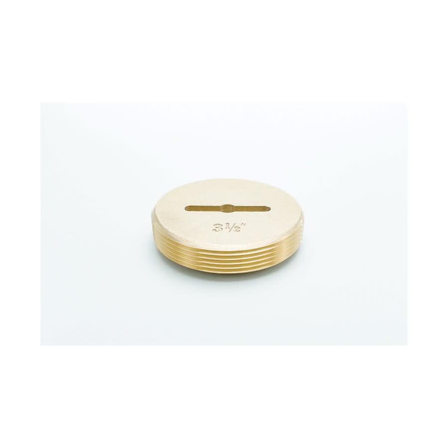 Countersunk Cleanout Plug, 3-1/2 in, Brass