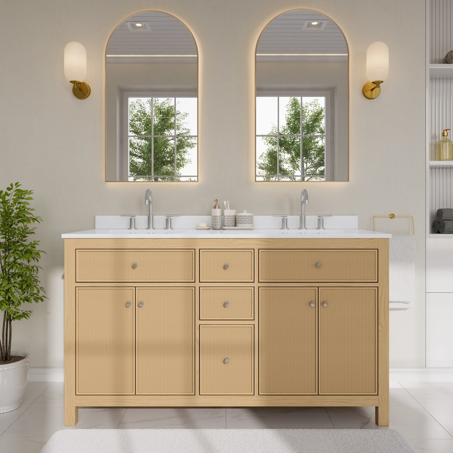 Pendry Double Bathroom Vanity - 60W x 35H x 22D
