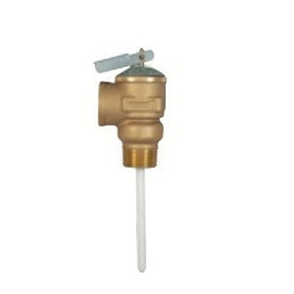 Temperature & Pressure Relief Valve, 3/4 in, MNPT x FNPT, Bronze