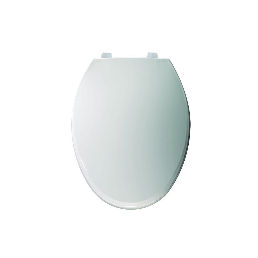 Toilet Seat, Elongated Bowl, Closed Front, With Cover, Plastic, White