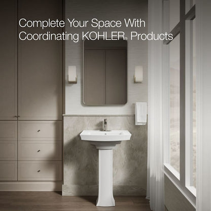Archer 24" Pedestal Bathroom Sink with 3 Holes Drilled and Overflow
