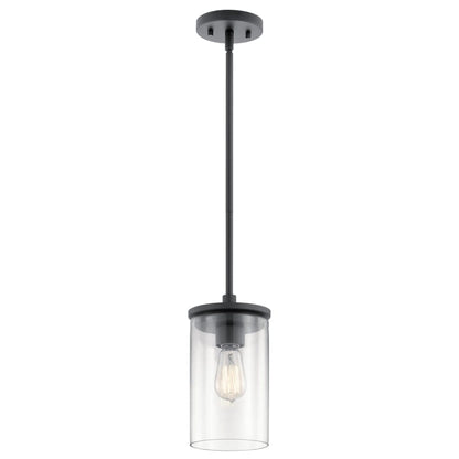 Crosby Single Light 6" Wide Mini Pendant with Clear Glass Shade