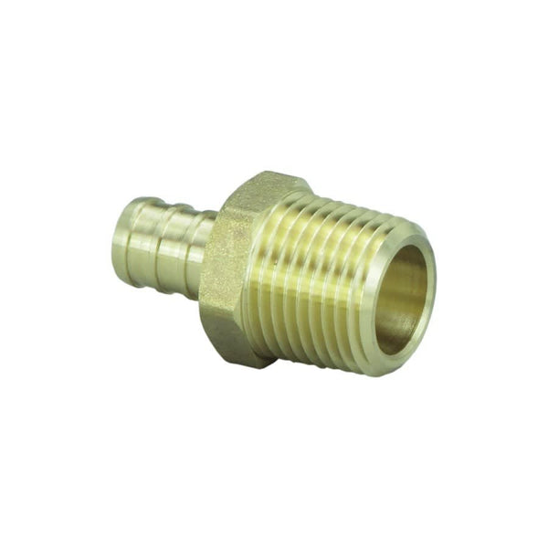 PureFlow® Male Adapter, 1/2 in, Crimp PEX x MNPT, Brass