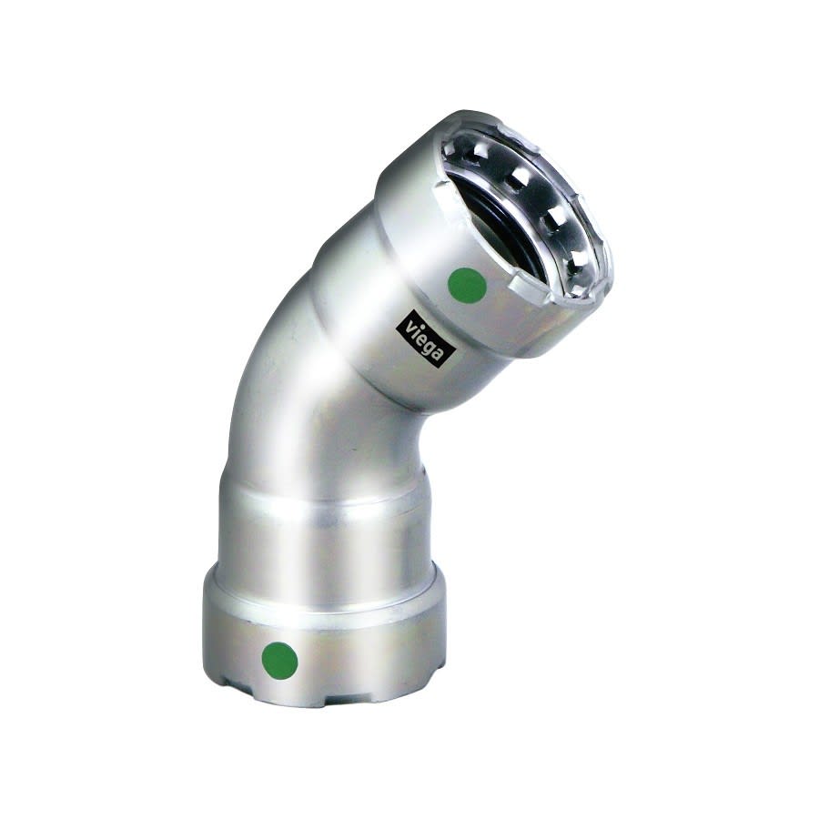 45 deg Elbow, 1 in, Press, 316/316L Stainless Steel