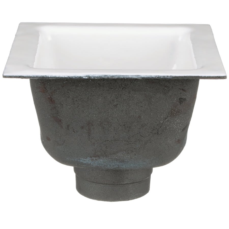 Floor Sink Body, 12 x 12 x 6 in, Square, 4 in, No Hub