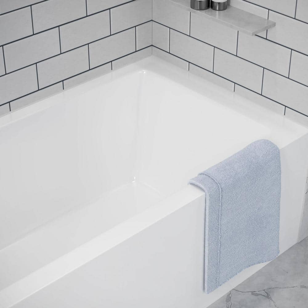 Grayley 60 in. L x 30 in. W Acrylic Left Hand Drain Rectangular Alcove Bathtub in White with Chrome Trim