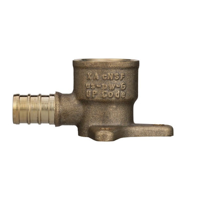 Drop Ear 90 deg Elbow, 1/2 in, Crimp PEX x FNPT, Brass