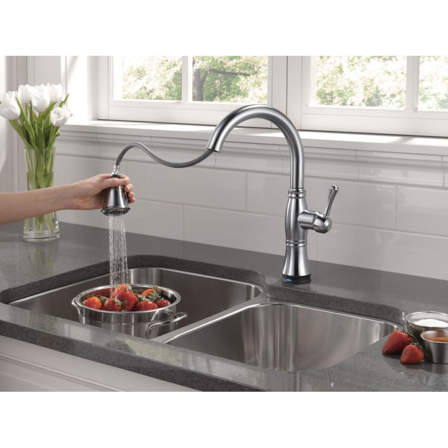 Cassidy Pull-Down Kitchen Faucet with On/Off Touch Activation and Magnetic Docking Spray Head and ShieldSpray - Includes Lifetime Warranty