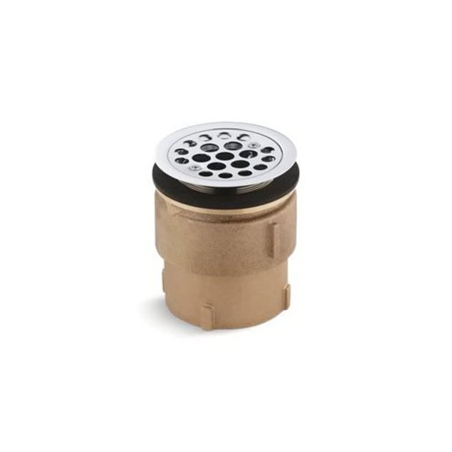 Service Sink Strainer, 2 in, Solid Brass, Polished Chrome