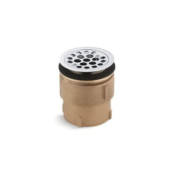 Service Sink Strainer, 2 in, Solid Brass, Polished Chrome