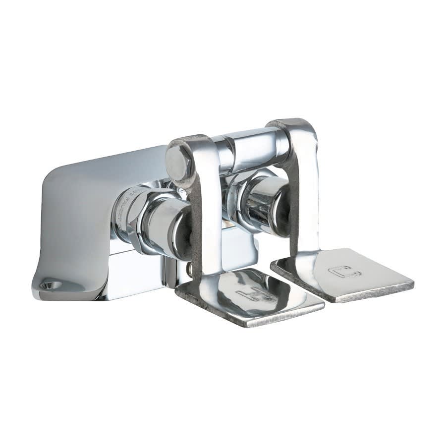 Hot and Cold Water Pedal Box With Short Pedal, 5-3/4 in, W, Polished Chrome