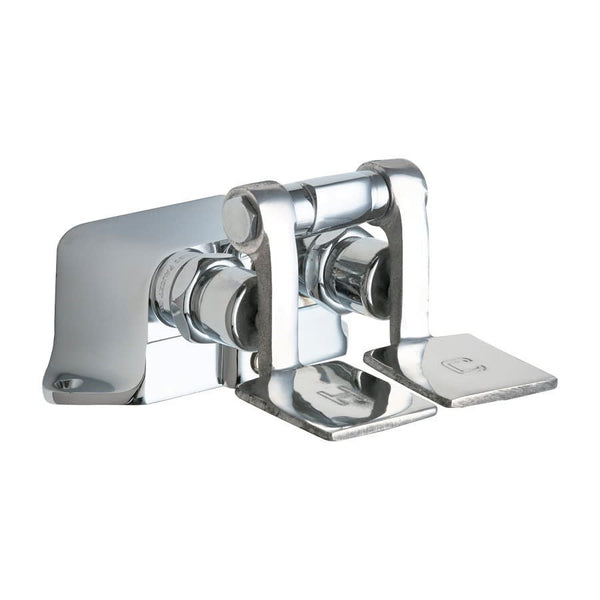 Hot and Cold Water Pedal Box With Short Pedal, 5-3/4 in, W, Polished Chrome