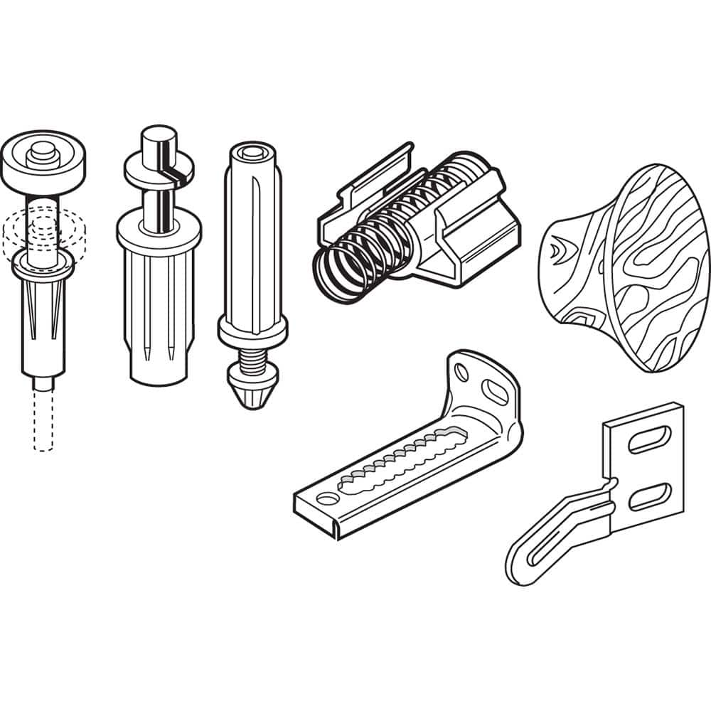 Bi-Fold Door Repair Kit, For 7/8 in. Wide Track, Used with 3/8 in. Outside Diameter Pivots and Guides