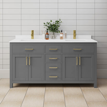 Beckett Double Bathroom Vanity - 66W x 35H x 22D