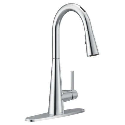 Sleek 1.5 GPM Single Hole Pull Down Kitchen Faucet with Voice Activation