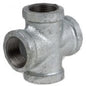 Cross, 3/4 in, FNPT, 150 lb, Malleable Iron, Galvanized, Domestic