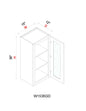 Wall Cabinet - 15"W x 36"H x 12"D Glass Door Only