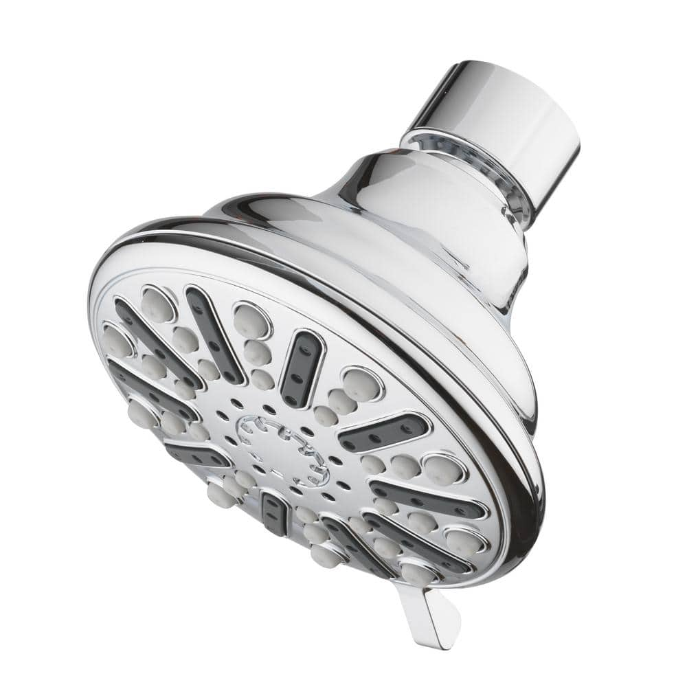 3-Spray Patterns 3.5 in. Single Wall Mount Fixed Shower Head in Chrome