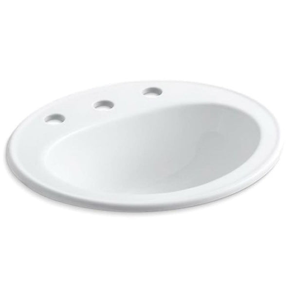 Pennington® Top Mount Lavatory Sink, ADA, 20-1/4 x 17-1/2 x 8-1/2 in, Vitreous China, White