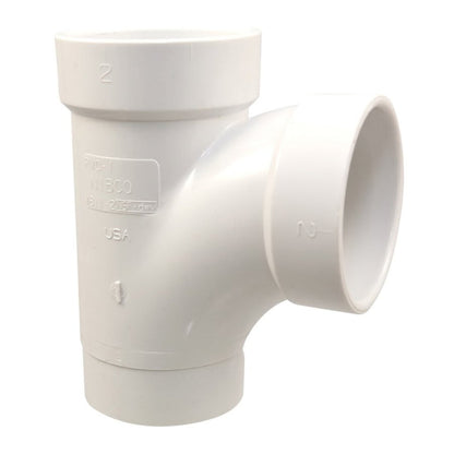 Street Sanitary Tee, 2 x 1-1/2 x 2 in, Spigot x Hub x Hub, DWV, PVC