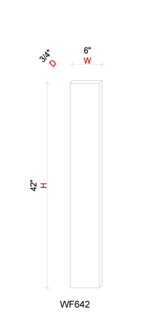 Filler - 6"W * 42"H * 3/4"D