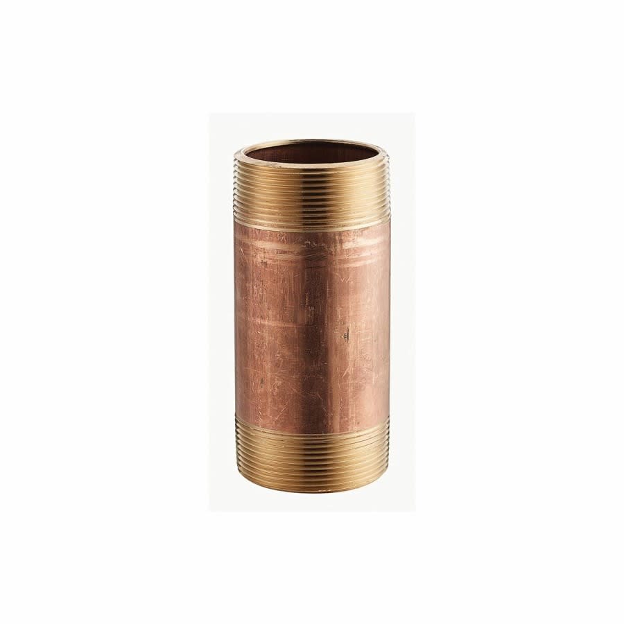 Nipple, 1/2 in, 6 in L, MNPT, Brass