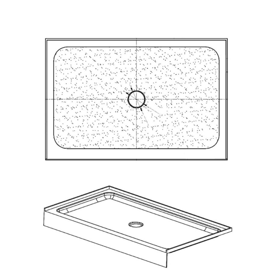 Shower Tray/Base, Acrylic, White