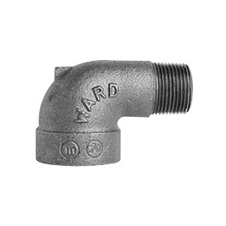 90 deg Street Elbow, 2 in, MNPT x FNPT, 150 lb, Malleable Iron, Galvanized, Domestic