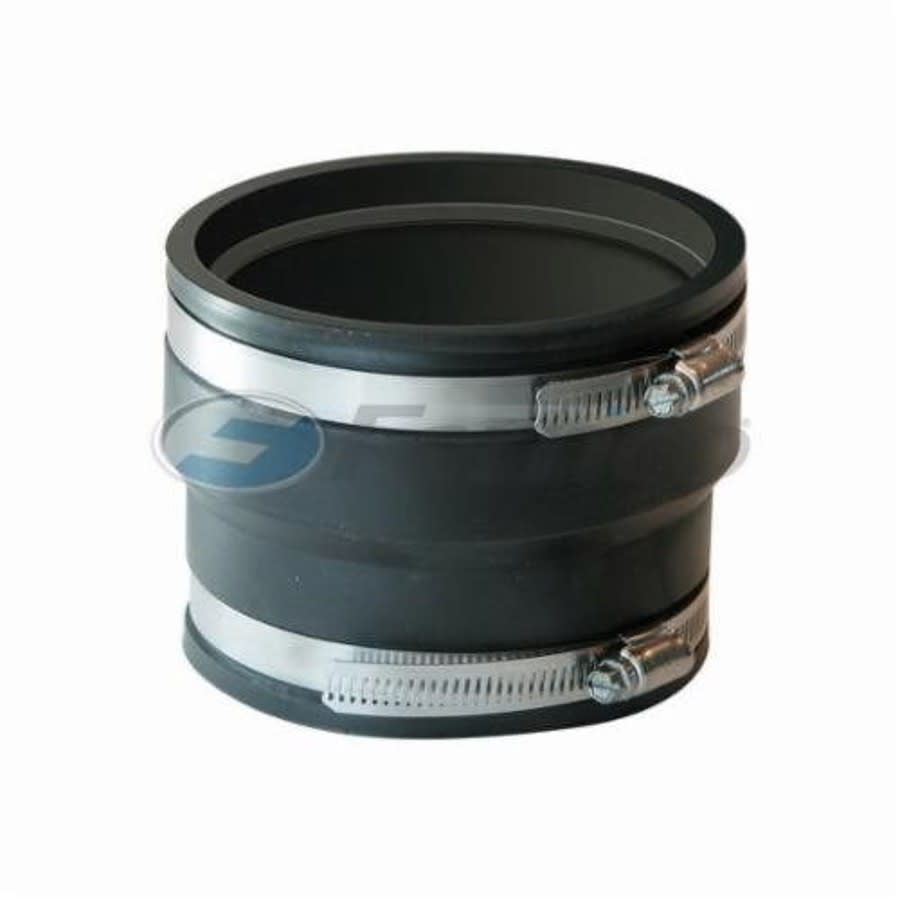 Transition Coupling, 6 in, Corrugated Polyethylene x Cast Iron/Plastic, Flexible PVC