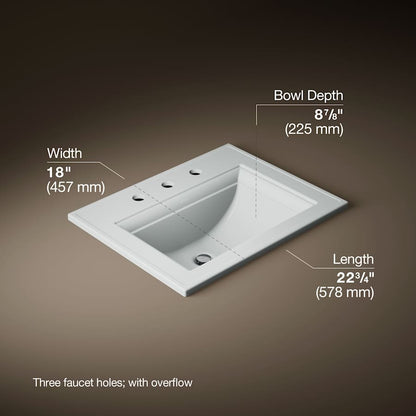 Memoirs Stately 17" Drop In Bathroom Sink with 3 Holes Drilled and Overflow