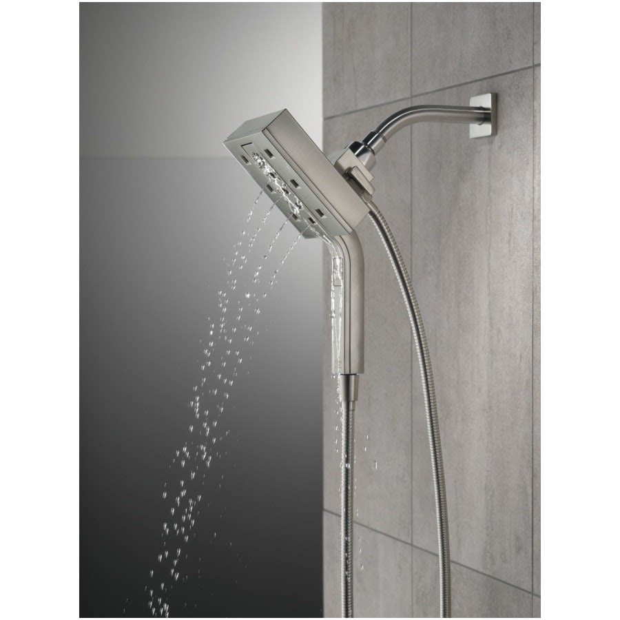 Universal Showering Rectangular 2.5 GPM Multi Function 2-in-1 In2ition Shower Head and Hand Shower with H2Okinetic and MagnaTite Technology