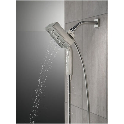 Universal Showering Rectangular 2.5 GPM Multi Function 2-in-1 In2ition Shower Head and Hand Shower with H2Okinetic and MagnaTite Technology