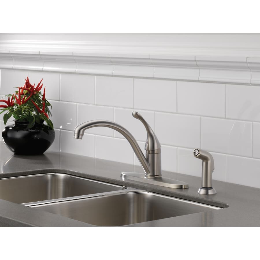 Collins Kitchen Faucet with Side Spray and Optional Base Plate - Includes Lifetime Warranty