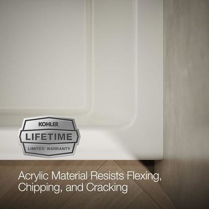 Bellwether Bath Tub 66" L x 32" W Cast Iron Soaking for Three Wall Alcove Installations with Integral Apron and Left Drain