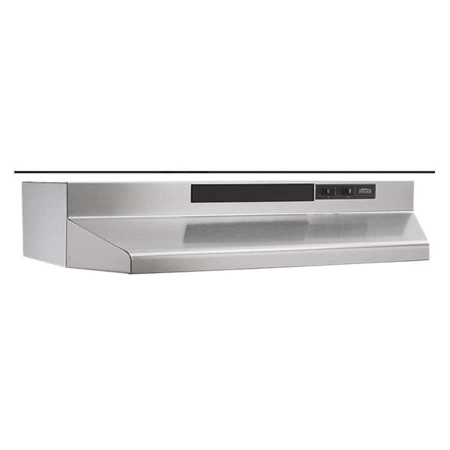 Range Hood, 30 in W, Stainless Steel