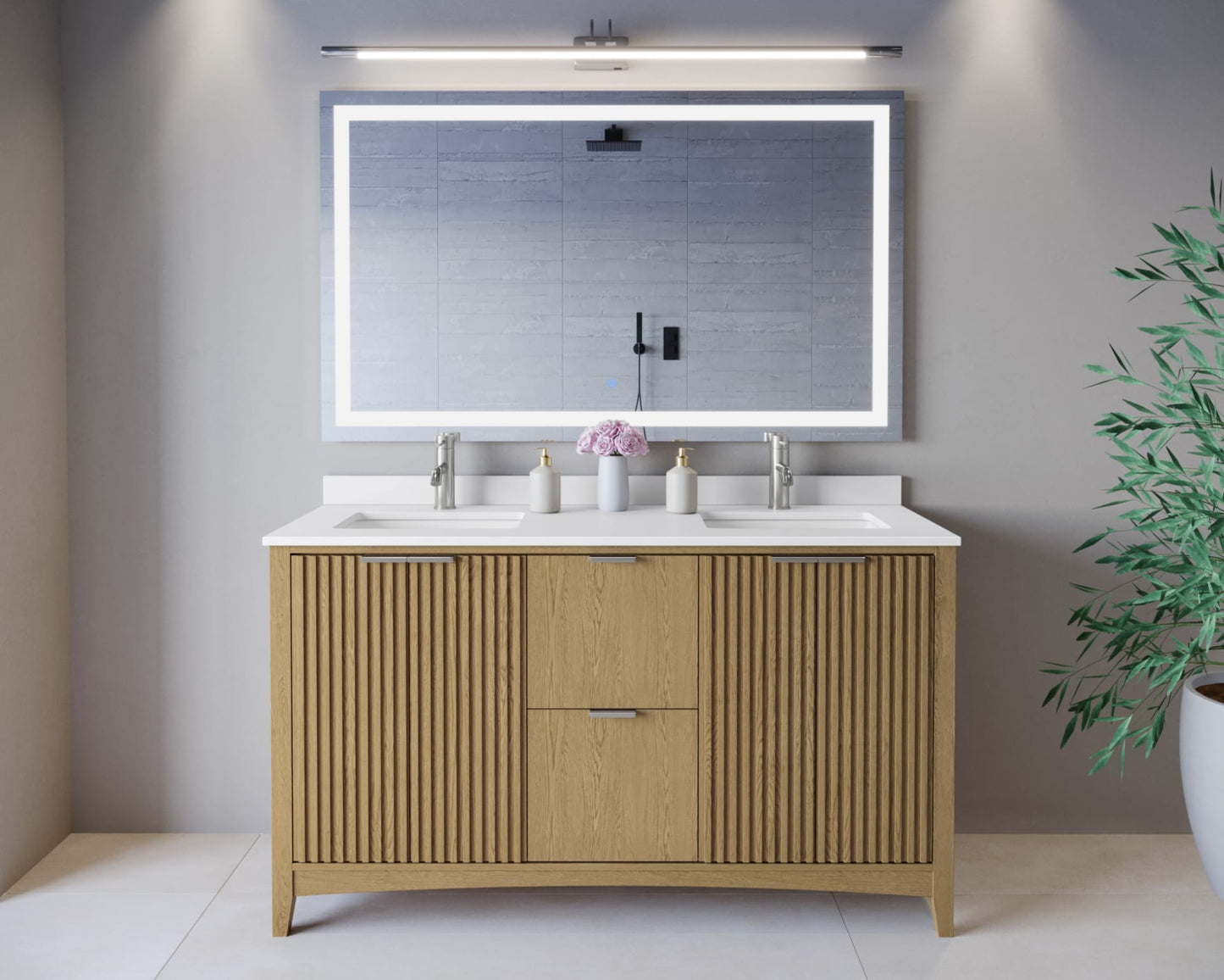 Palmilla Double Bathroom Vanity - 60W x 35H x 22D