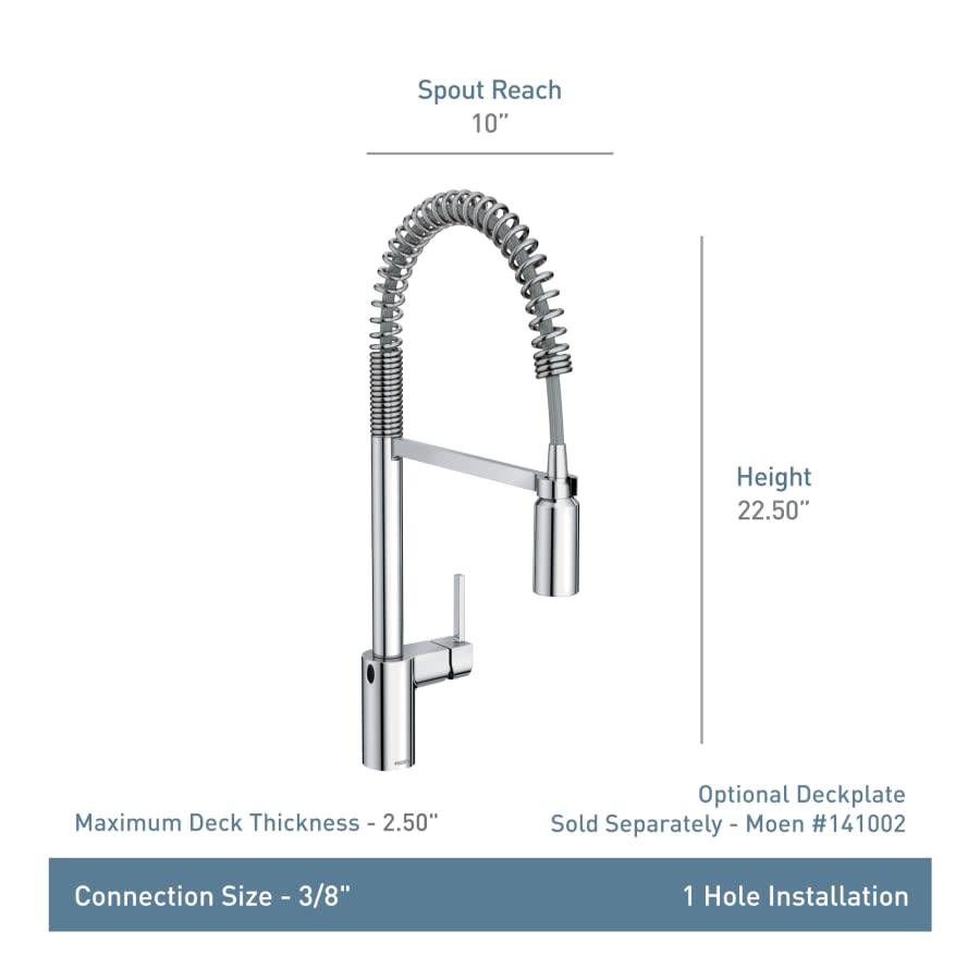 Align 1.5 GPM Single Hole Pre-Rinse Pull Down Kitchen Faucet with MotionSense Wave and Power Clean