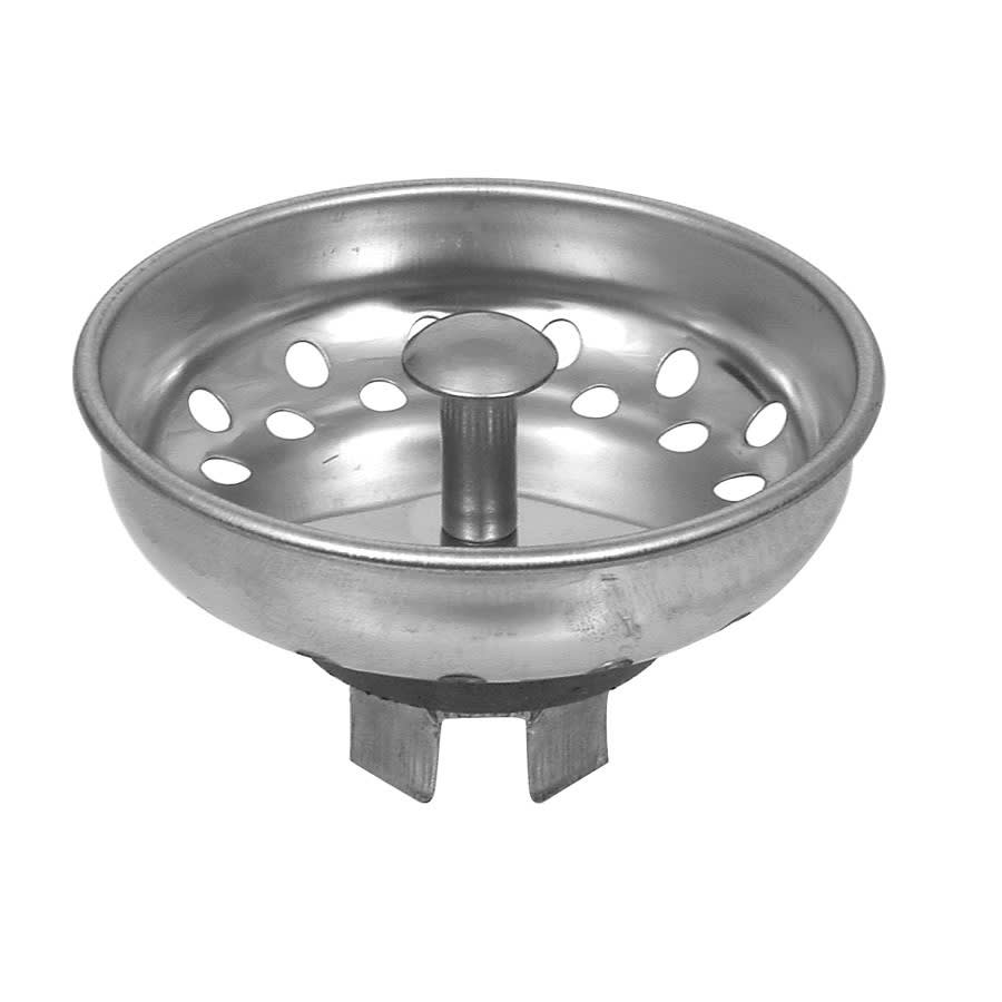 Lucky 7 Sink Basket Strainer, Polished Chrome Plated Brass Body w/ Stainless Steel 4-Prong Basket