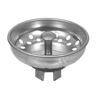 Lucky 7 Sink Basket Strainer, Polished Chrome Plated Brass Body w/ Stainless Steel 4-Prong Basket