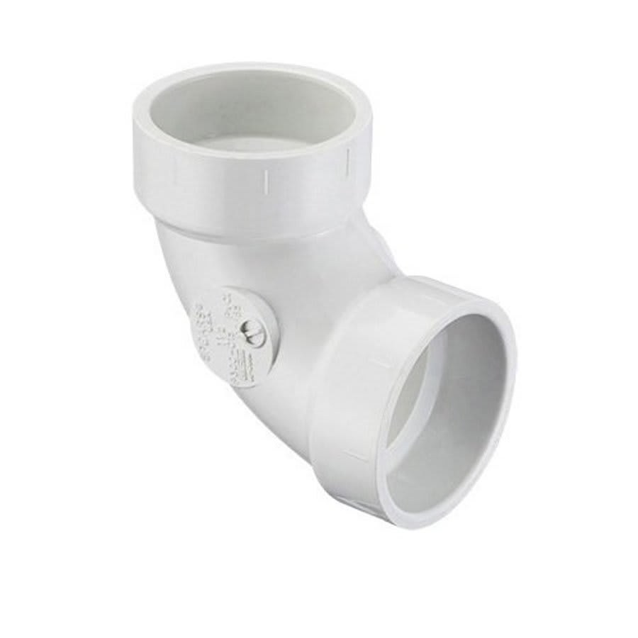 90 deg Elbow, 6 in, Hub, DWV, PVC