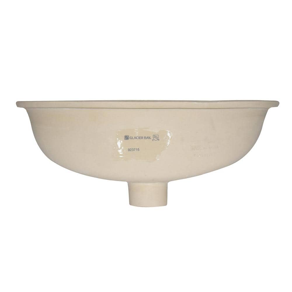 19.5 in. Undermount Oval Vitreous China Bathroom Sink in White