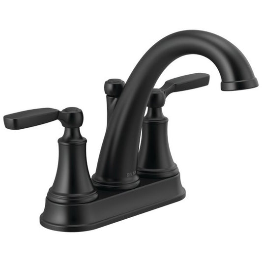 Woodhurst® Centerset Lavatory Faucet, ADA, 2 Handle, 3-Hole, 1.2 gpm, Matte Black