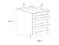 Drawer Base Cabinet - 21"W x 34- 1/2"H x 24"D - 3DRW