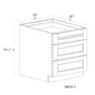 Drawer Base Cabinet - 18"W x 34- 1/2"H x 24"D - 3DRW