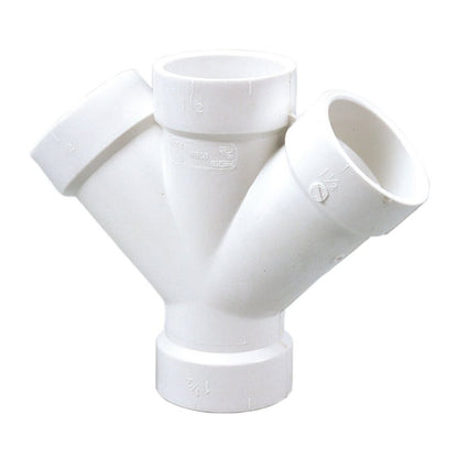Double Wye, 6 in, Hub, DWV, PVC